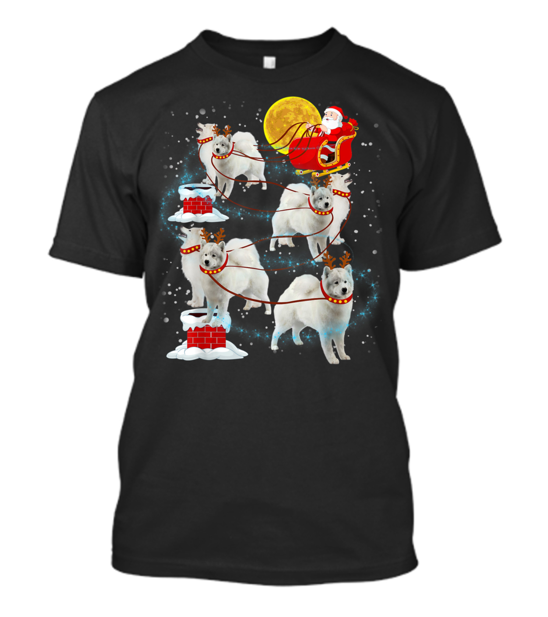 Santa Claus Sleigh With Canadian Eskimo Dogs As Reindeer T-Shirt