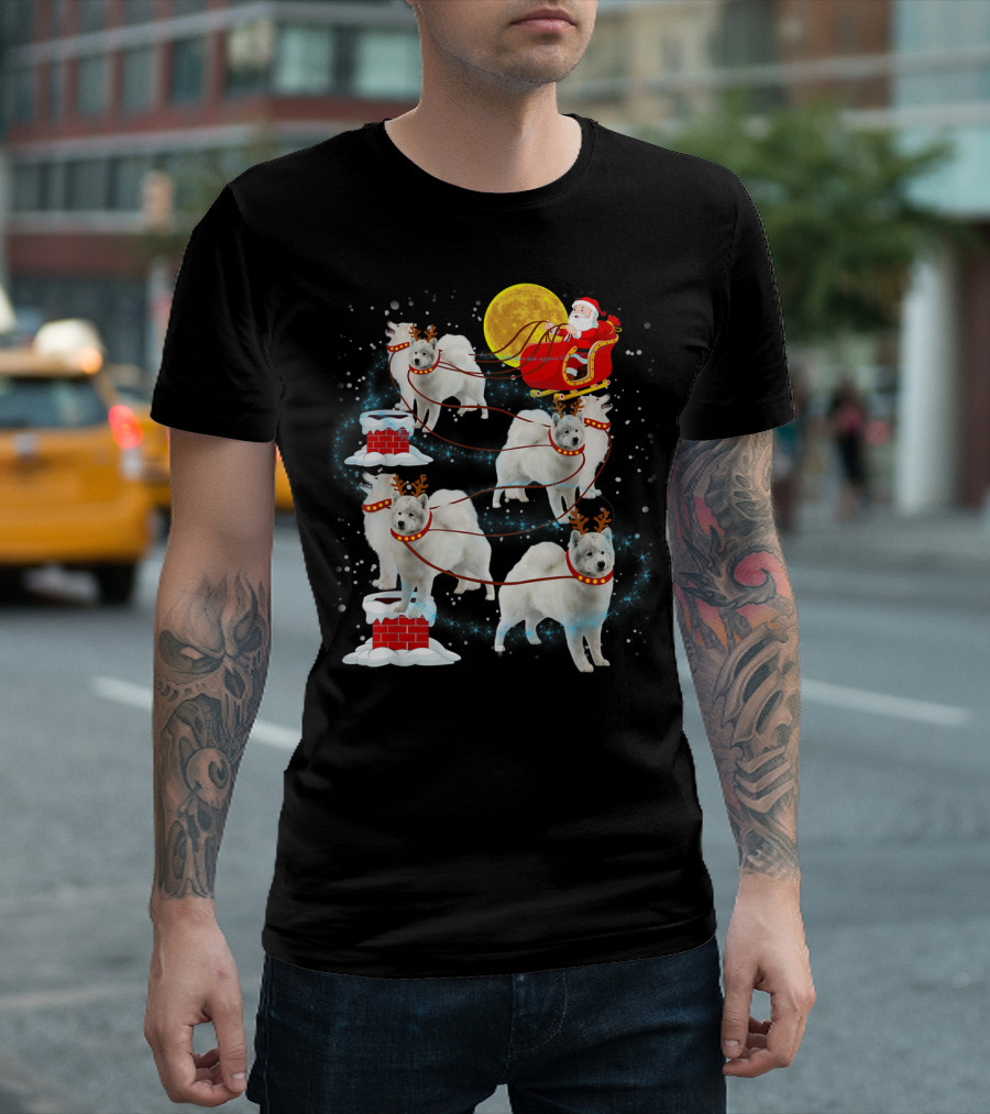 Santa Claus Sleigh With Canadian Eskimo Dogs As Reindeer T-Shirt