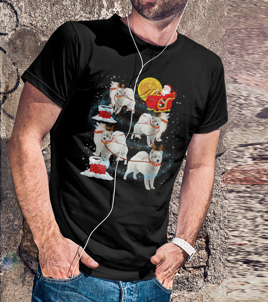Santa Claus Sleigh With Canadian Eskimo Dogs As Reindeer T-Shirt