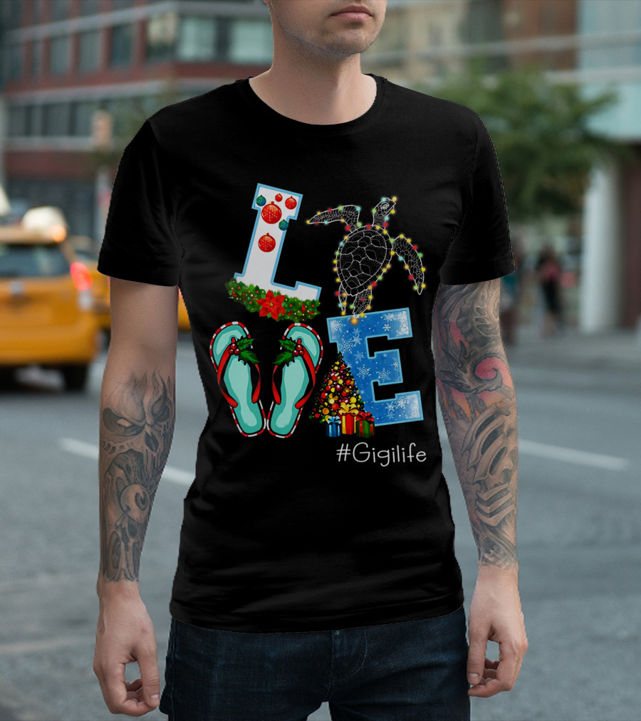 Love Gigilife Turtle Christmas Flip-Flops#Gigilife T-Shirt
