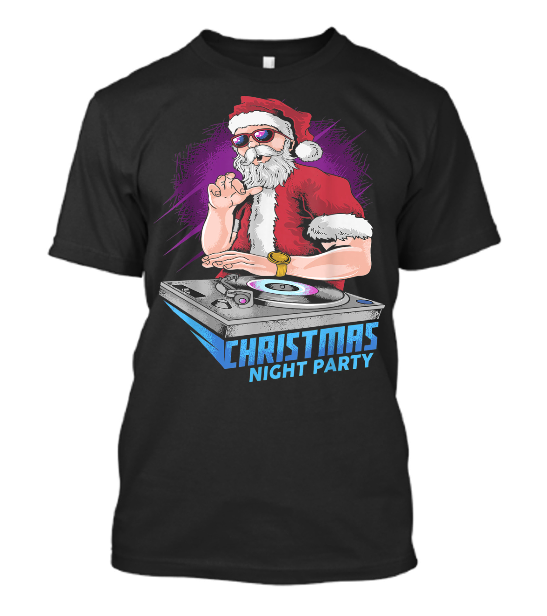 Funny Santa Claus Christmas DJ Xmas Music Night Party T-Shirt