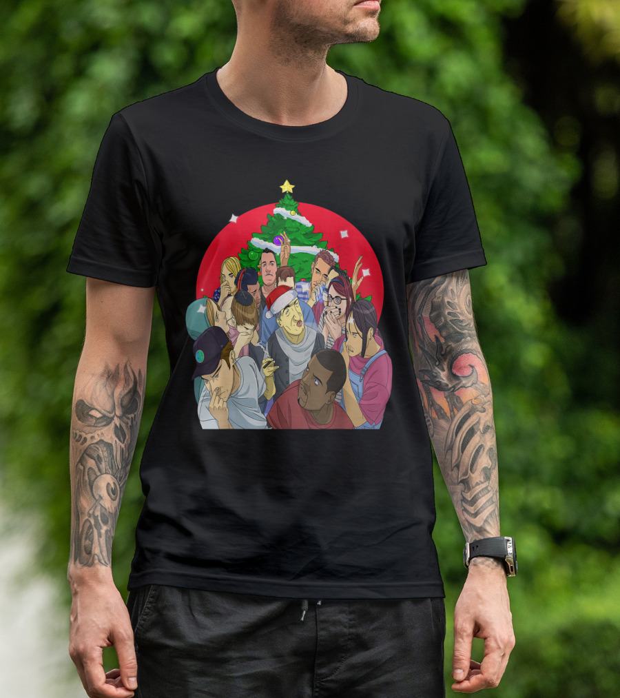 I Love Vaping Santa Claus Funny Vape Christmas Group Comic T-Shirt