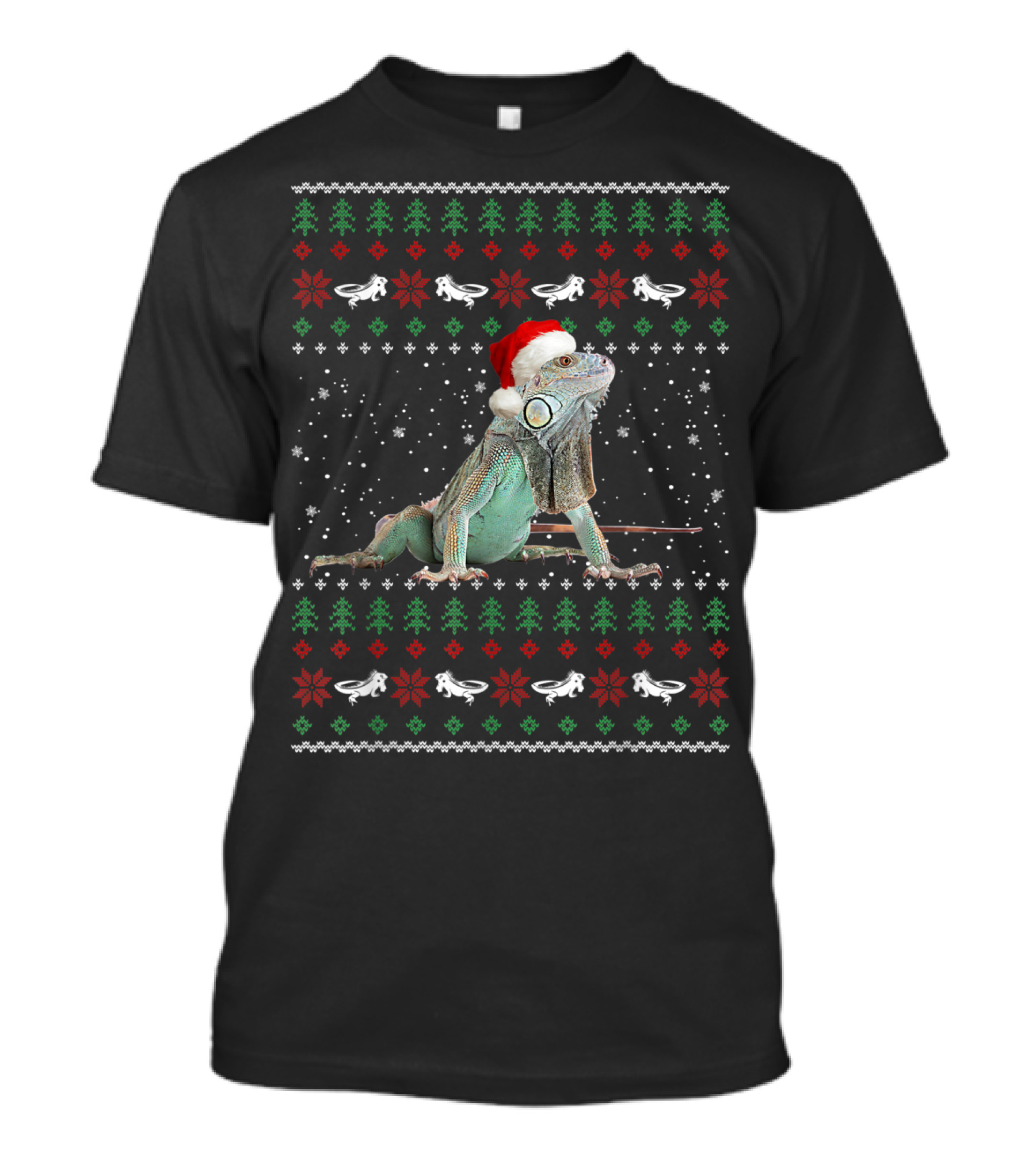 Iguanas Festive Christmas Santa Hat Merry Holiday T-Shirt