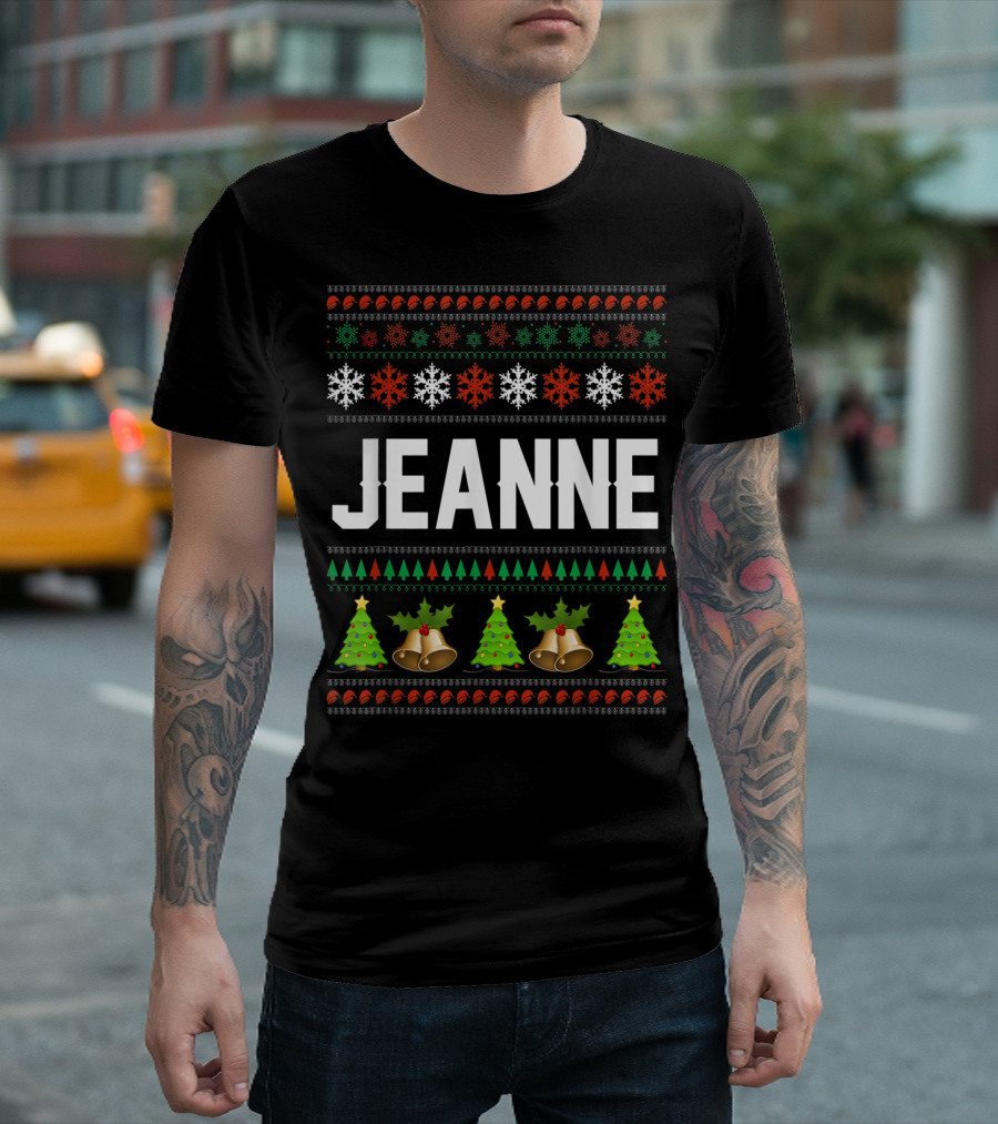 JEANNE Christmas Trees Snowflakes Bells T-Shirt