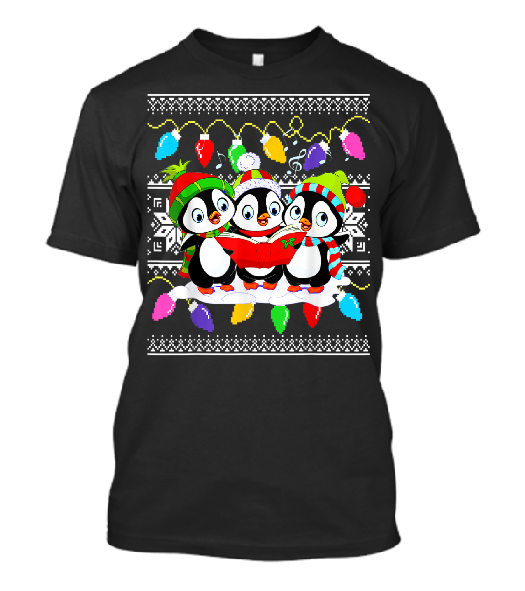 Merry Penguin Christmas Animal Festive Lights T-Shirt