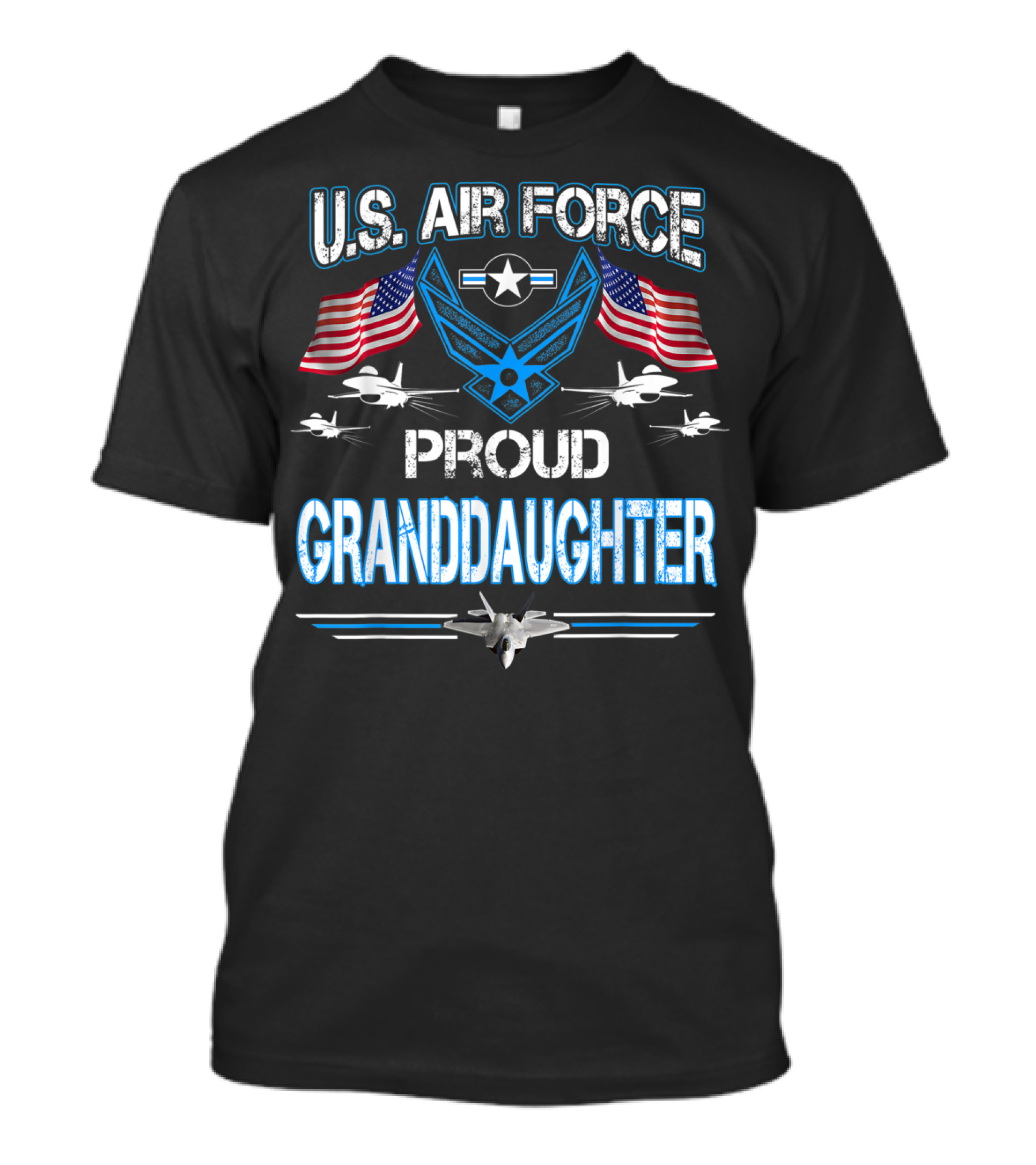 U.S. Air Force Proud Granddaughter Jets Flags Emblem T-Shirt
