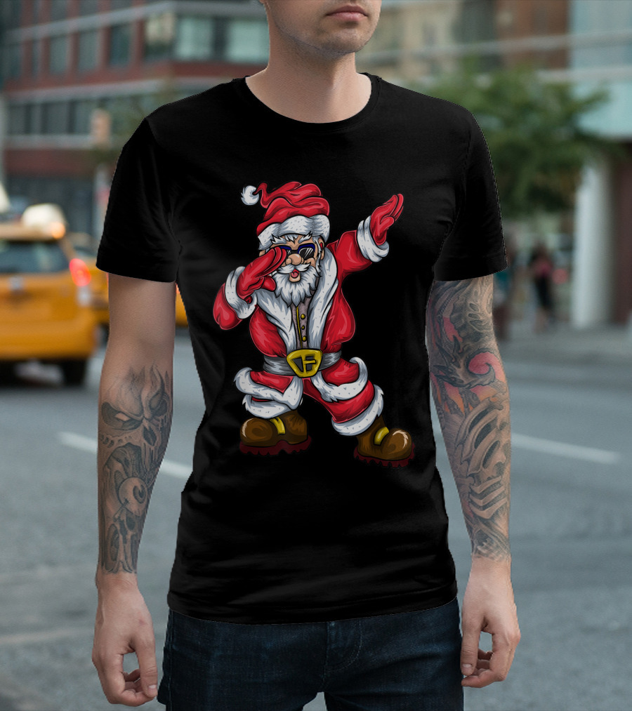 Santa Claus Dab Dance Pose with Sunglasses T-Shirt