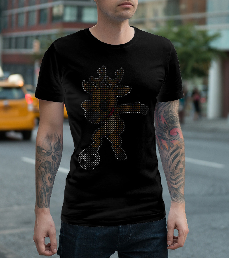 Soccer Dabbing Reindeer Knit Dance Dab T-Shirt