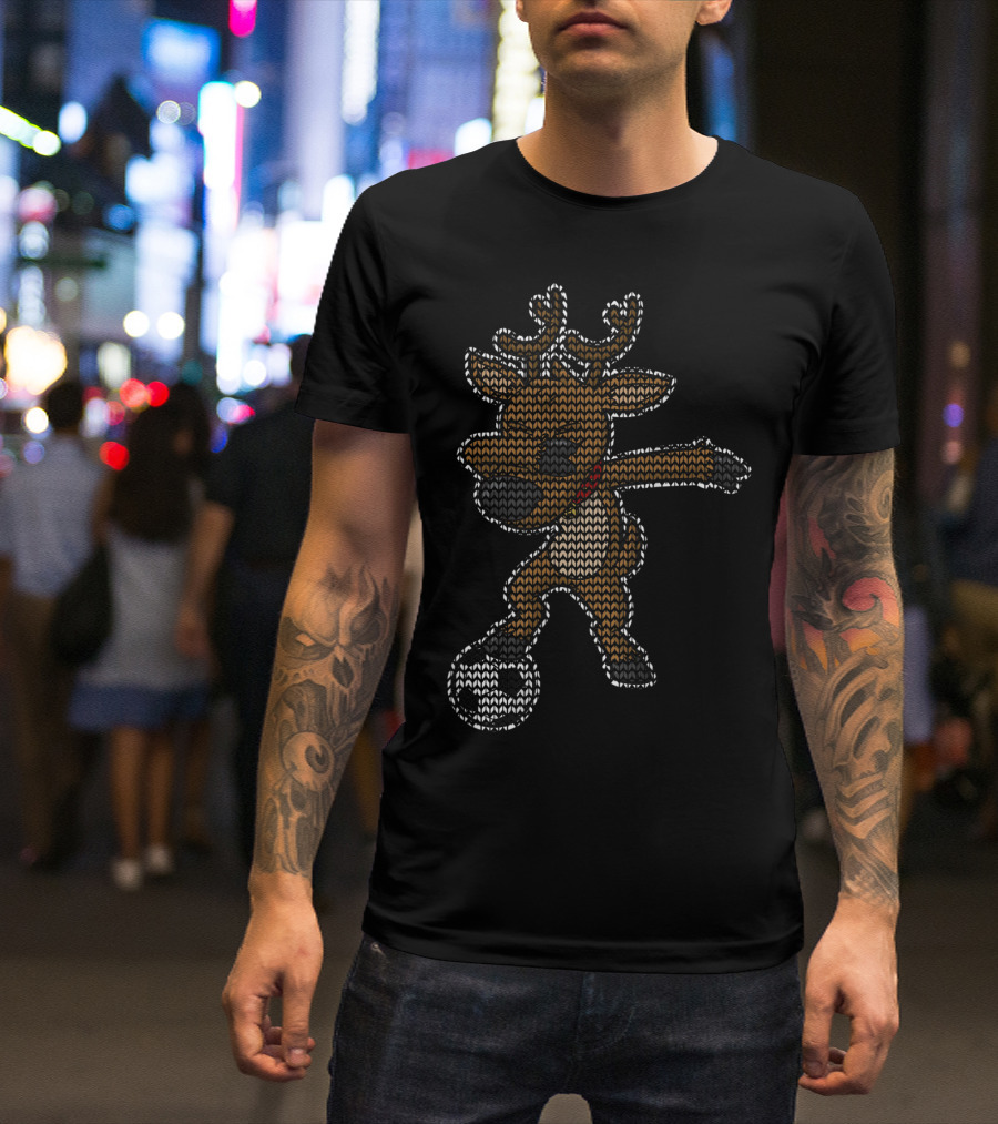 Soccer Dabbing Reindeer Knit Dance Dab T-Shirt