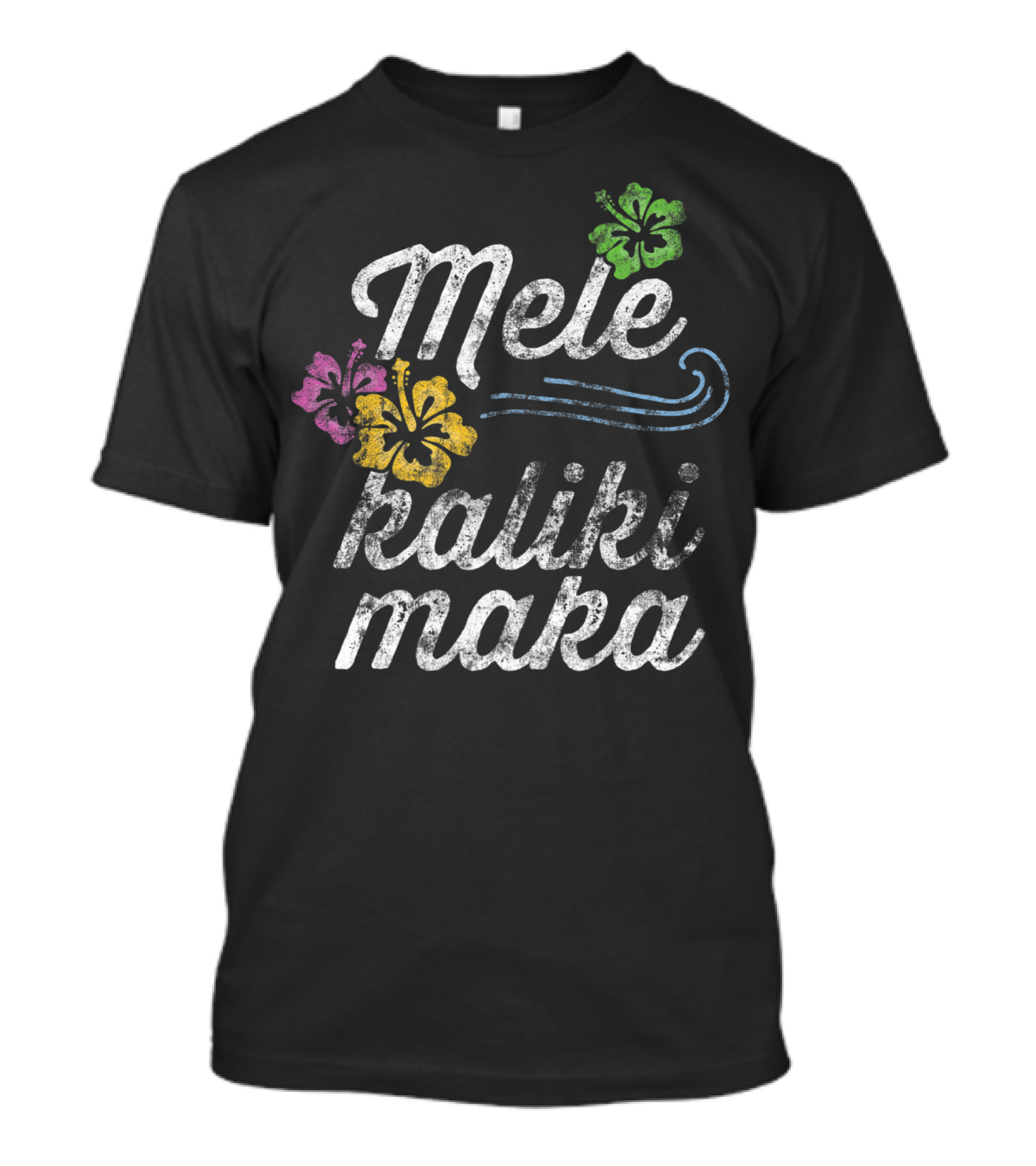 Mele Kalikimaka Vintage Hawaiian Hibiscus Tropical Holiday T-Shirt