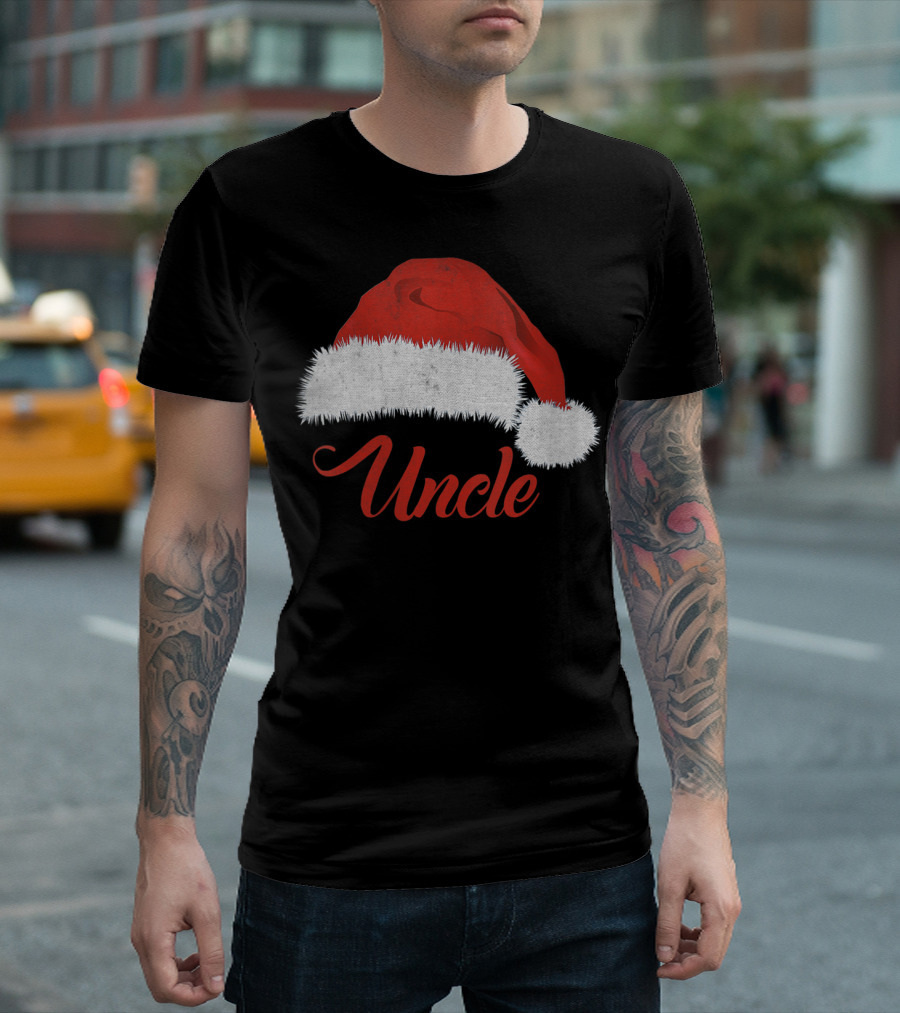 Uncle Christmas Santa Claus Hat T-Shirt