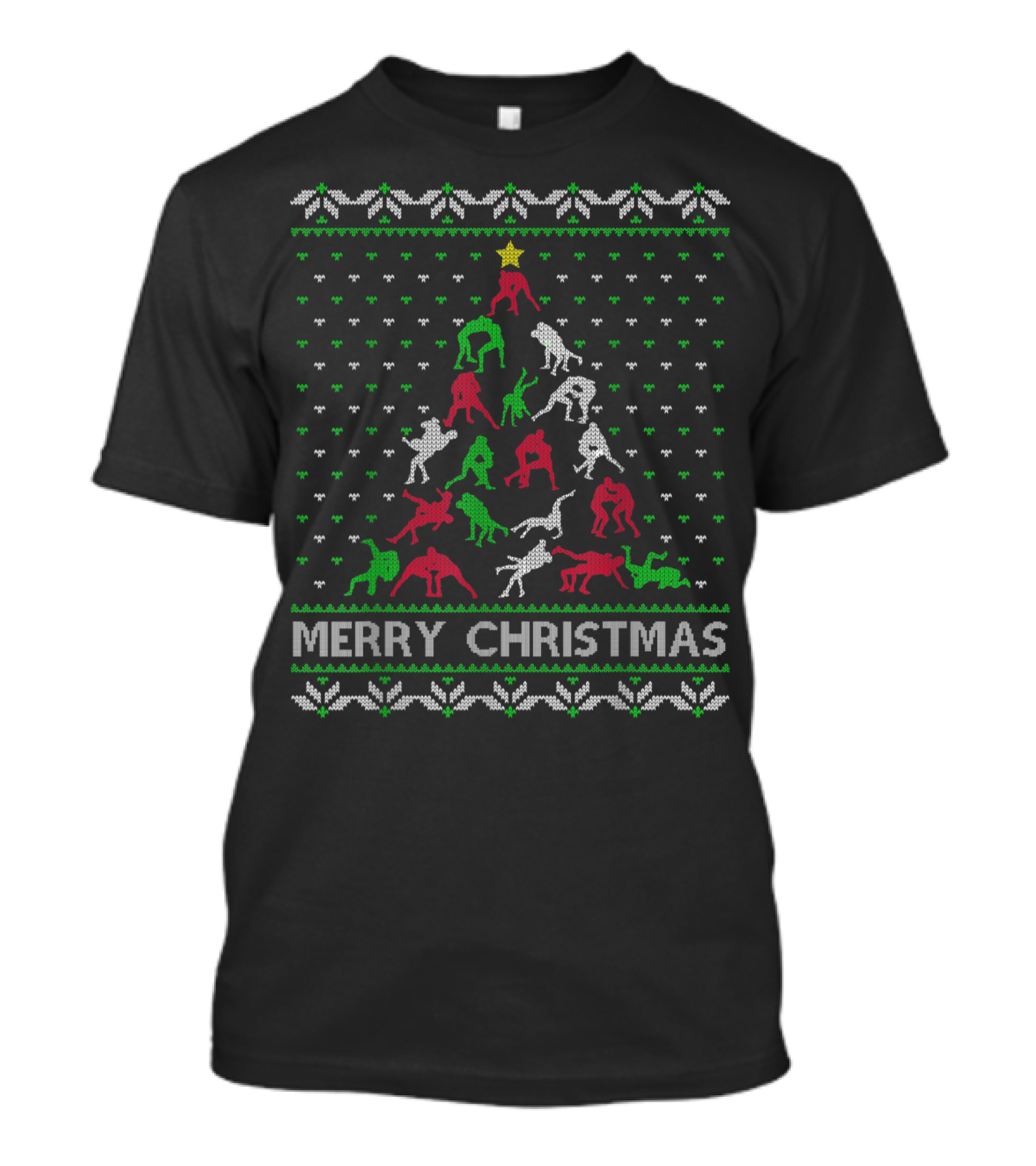Merry Christmas Wrestling Sport Christmas Tree T-Shirt