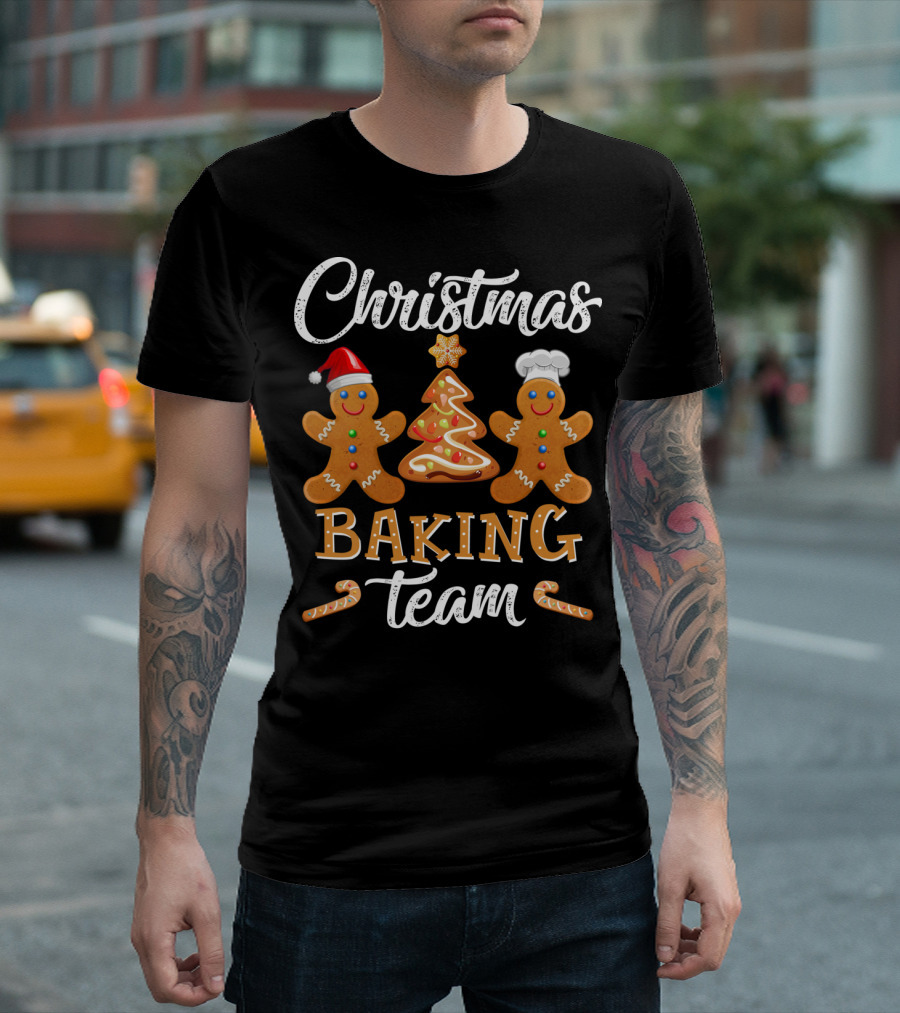 Christmas Baking Team Gingerbread Cookies Santa Hat Chef Hat T-Shirt