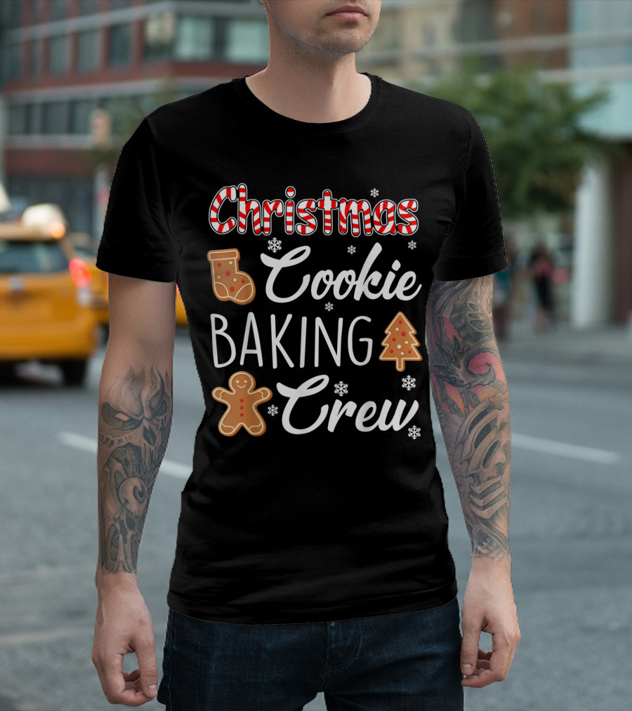 Christmas Cookie Baking Crew Funny Xmas Gingerbread And Stocking T-Shirt