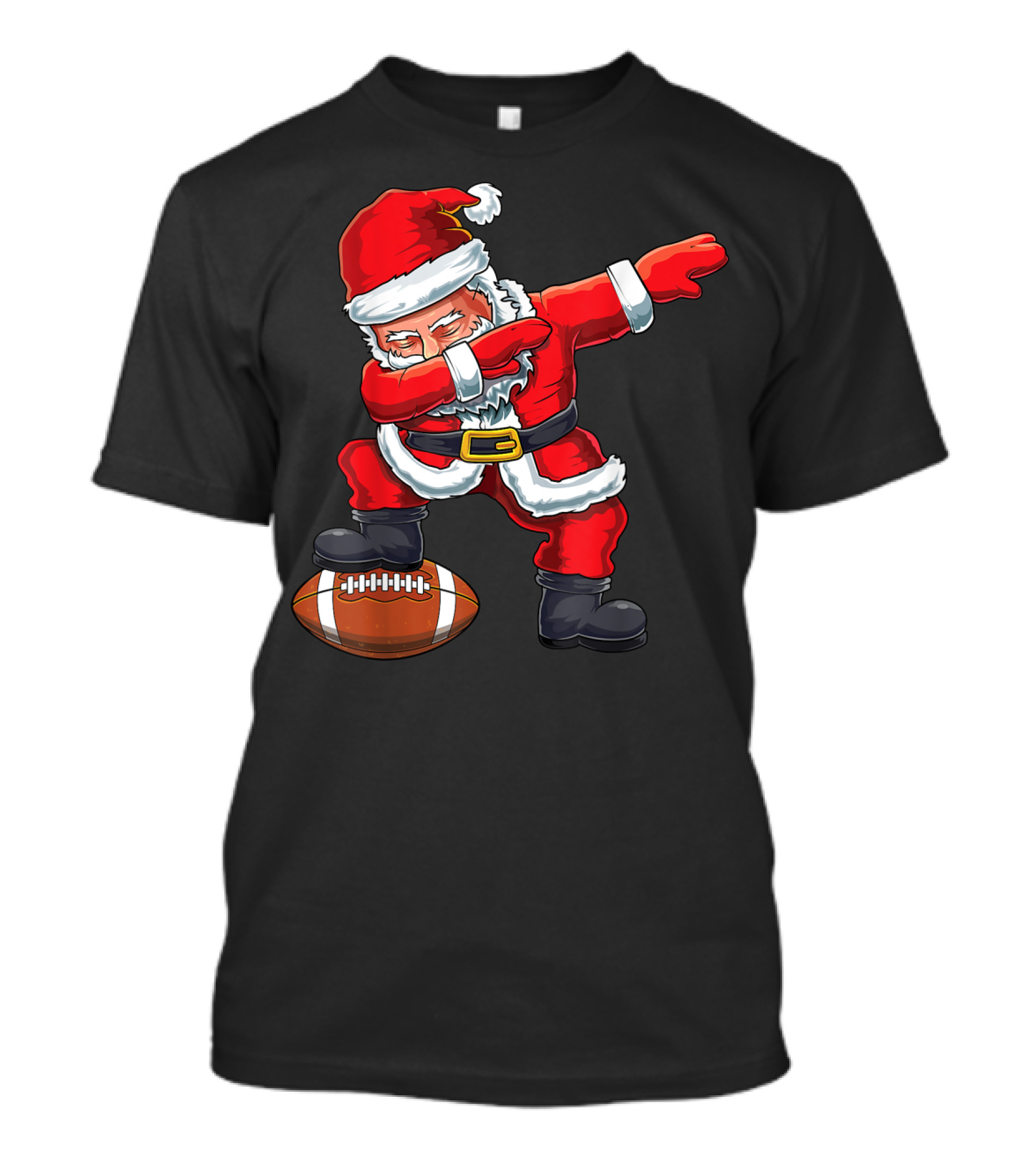 Christmas Santa Claus Dab With Football T-Shirt