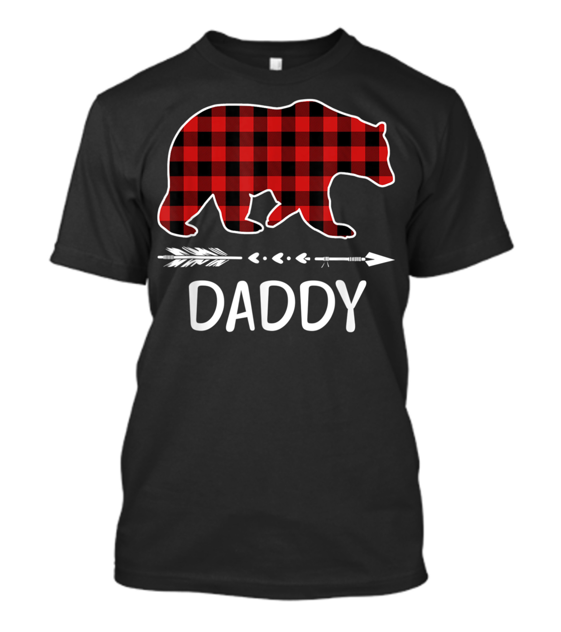 Daddy Bear Red Plaid Buffalo Check With Arrow T-Shirt