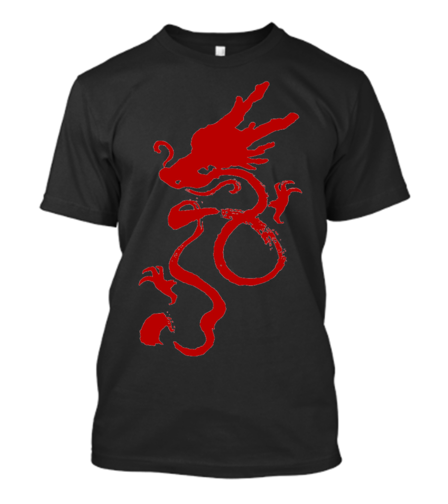Fearless Red Chinese Dragon Calligraphy T-Shirt