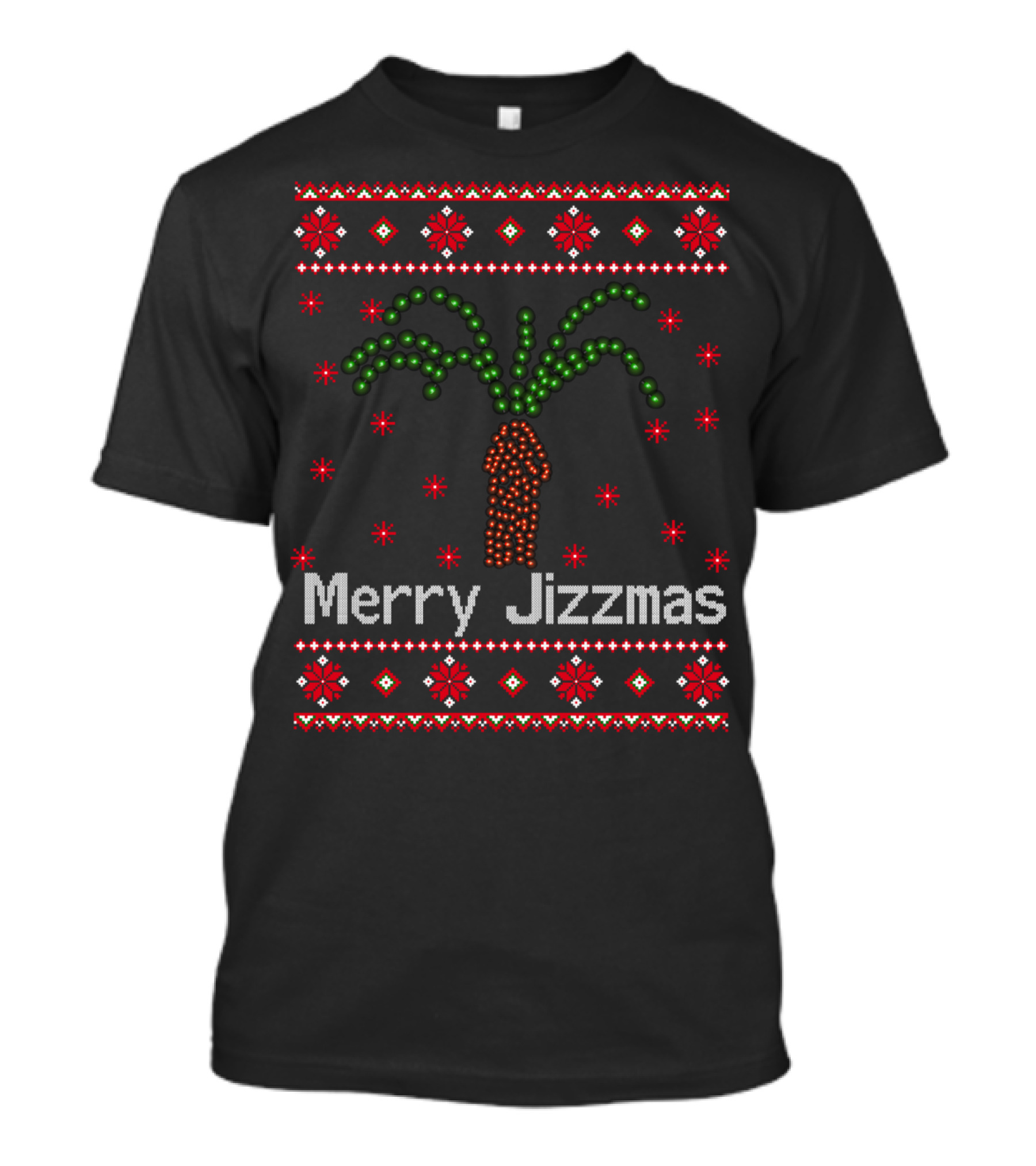 Merry Jizzmas Funny Christmas Joke Seven Seasons Of Semen T-Shirt