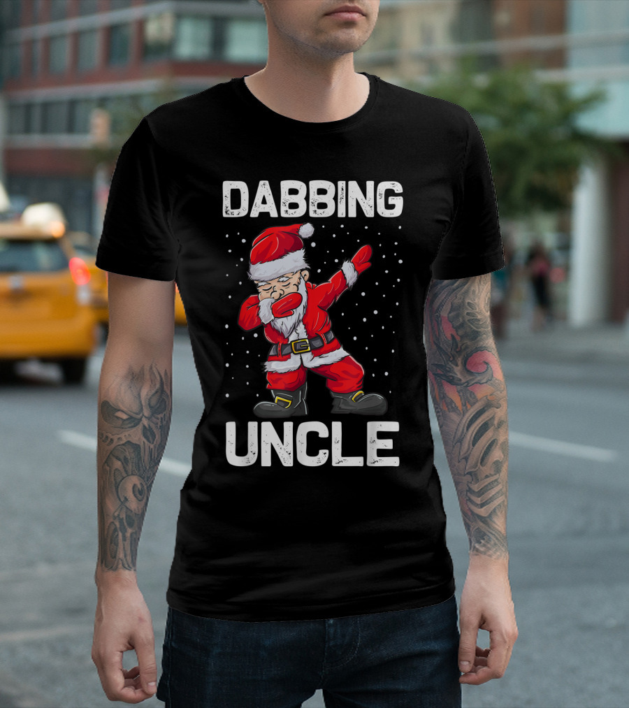 Dabbing Uncle Santa Claus Christmas Humor T-Shirt