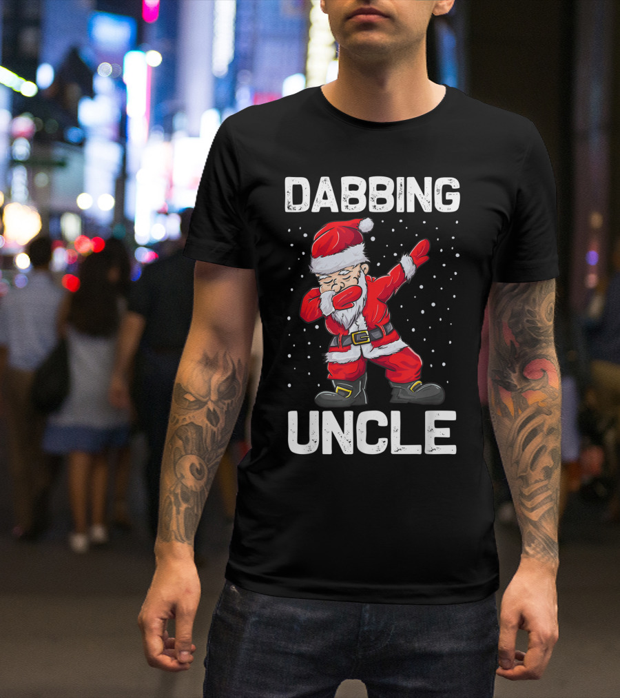 Dabbing Uncle Santa Claus Christmas Humor T-Shirt