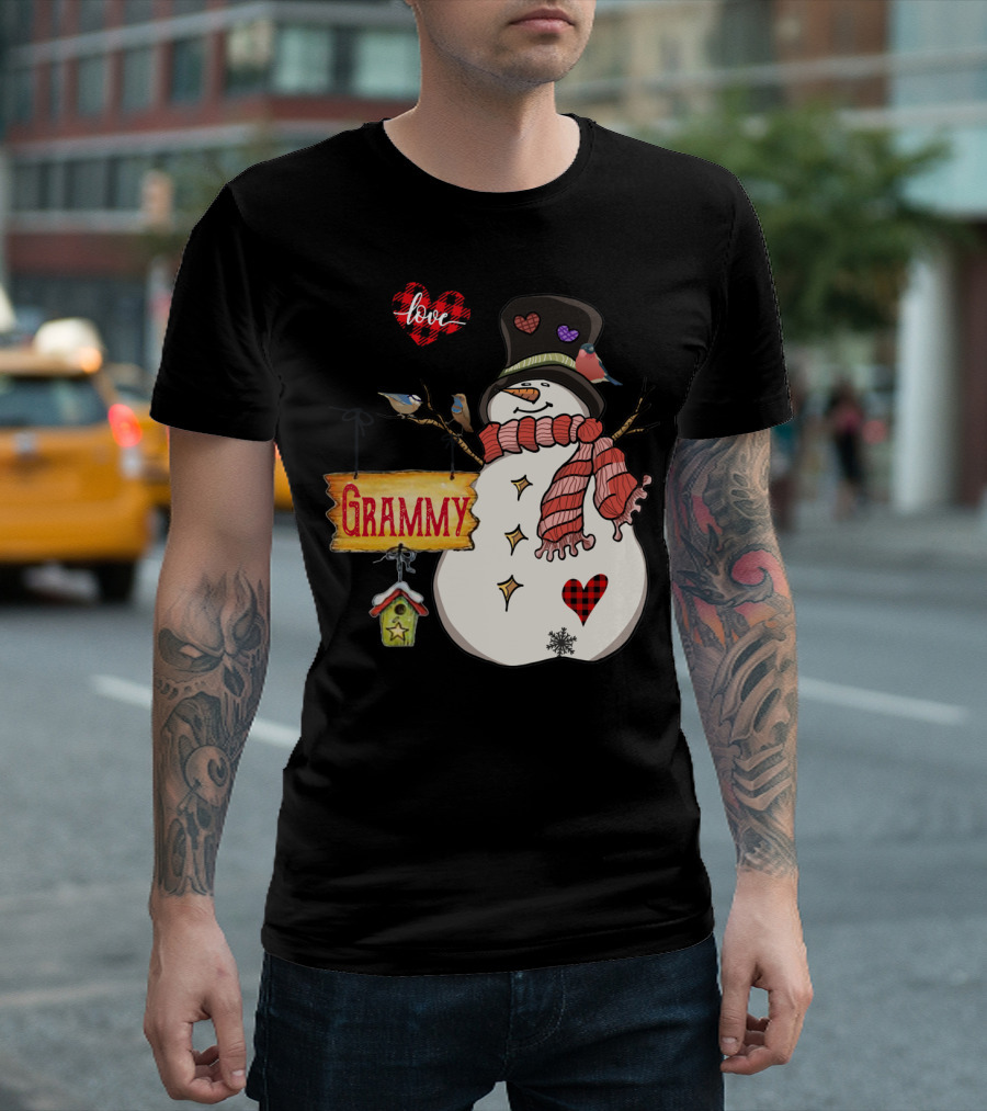 I Love Being A Grammy Snowman Family T-Shirt