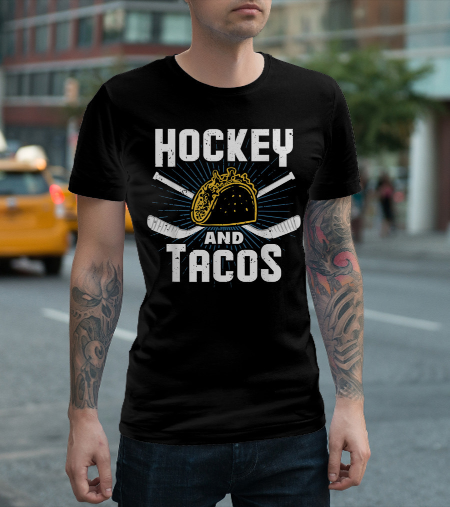 Hockey And Tacos Ice Hockey Player Enthusiast T-Shirt