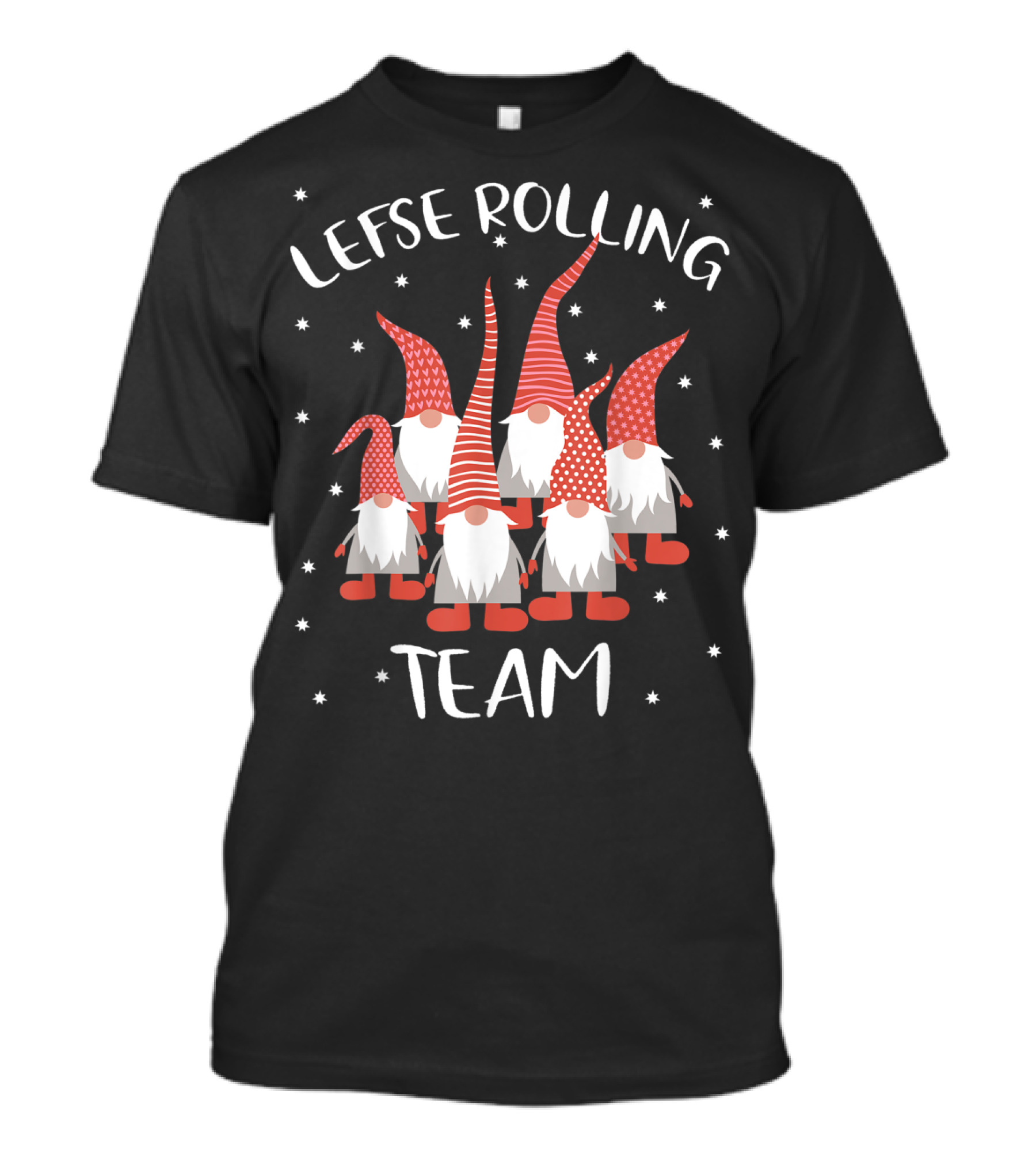 Lefse Rolling Team Christmas Gnome Tomte God Jul T-Shirt
