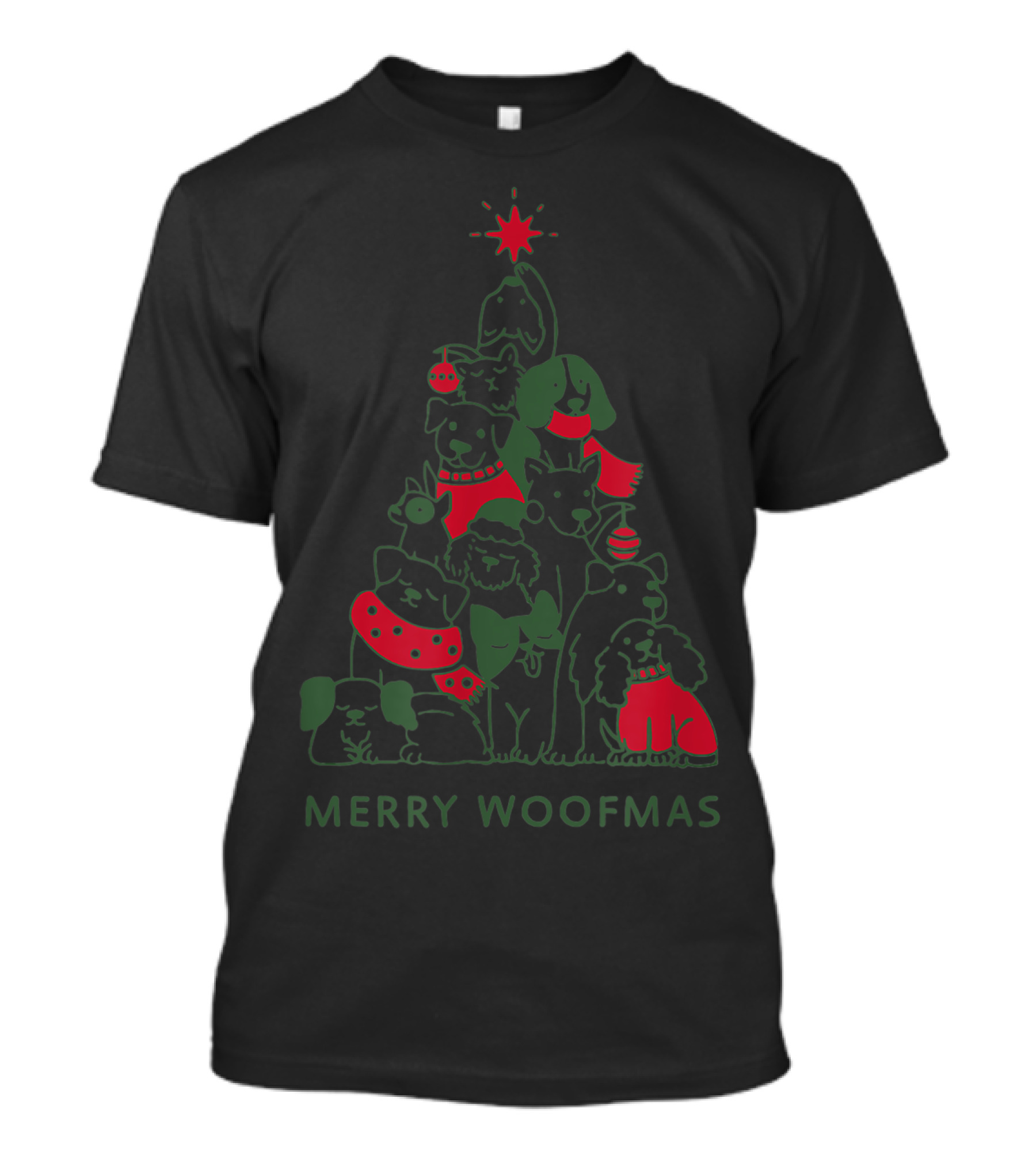 Merry Woofmas Christmas Tree Of Dogs T-Shirt