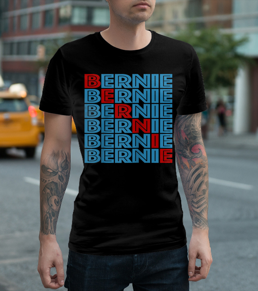 Bernie Sanders Repeated Text Stacks Senator Democratic T-Shirt