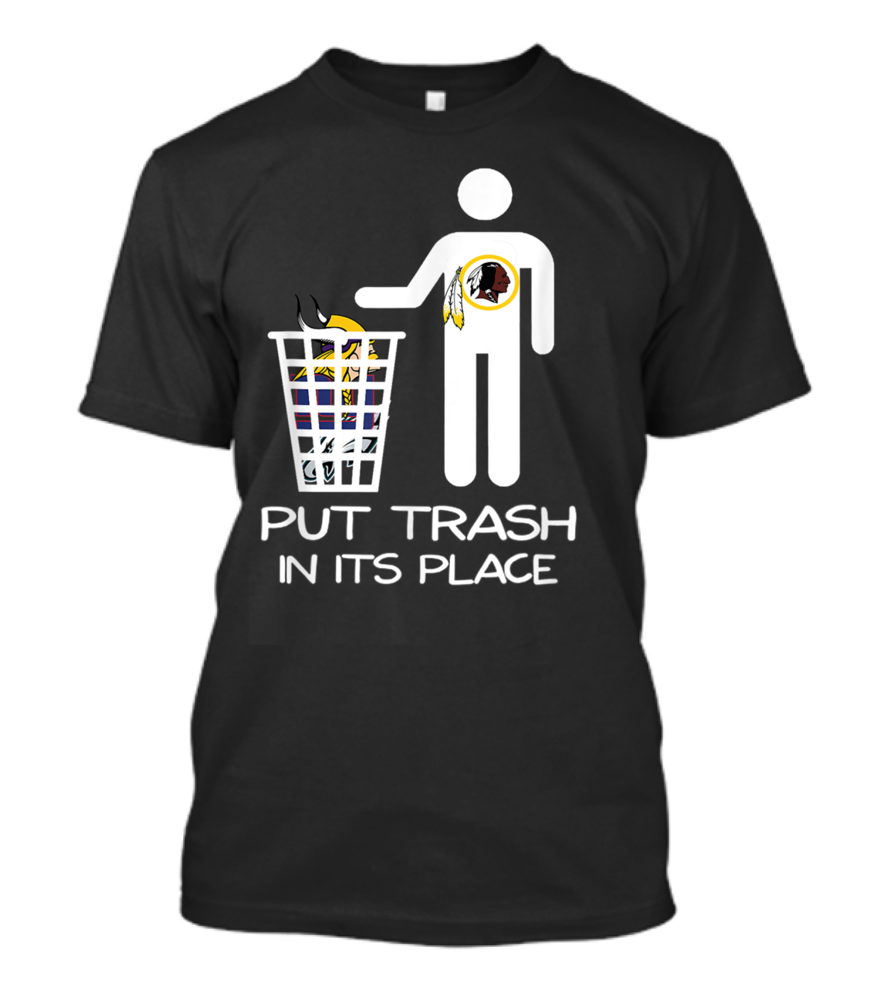 Put Trash In Its Place Christmas Football Battle Team T-Shirt