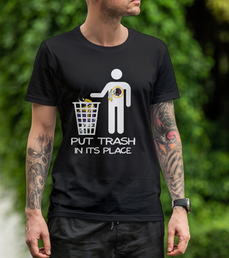 Put Trash In Its Place Christmas Football Battle Team T-Shirt
