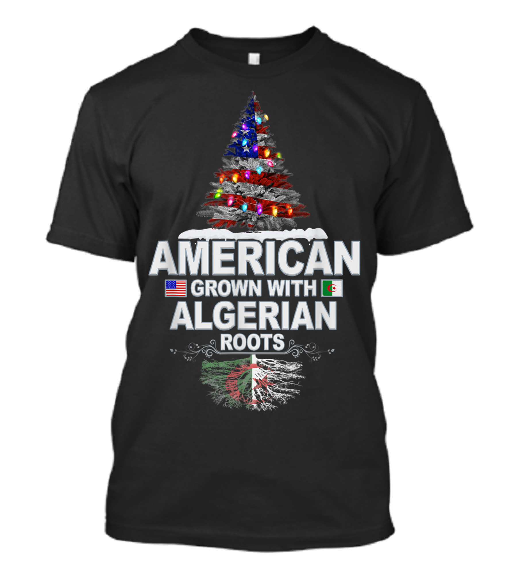 American Grown With Algerian Roots Christmas Tree T-Shirt
