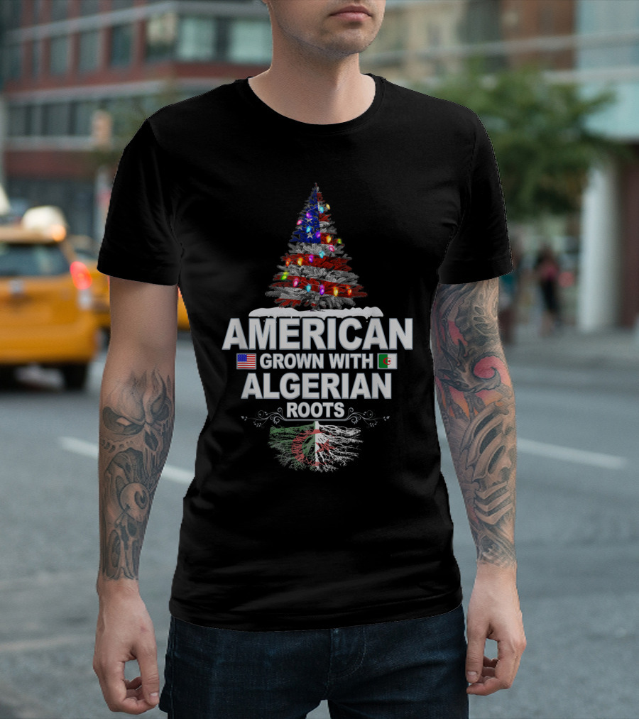American Grown With Algerian Roots Christmas Tree T-Shirt