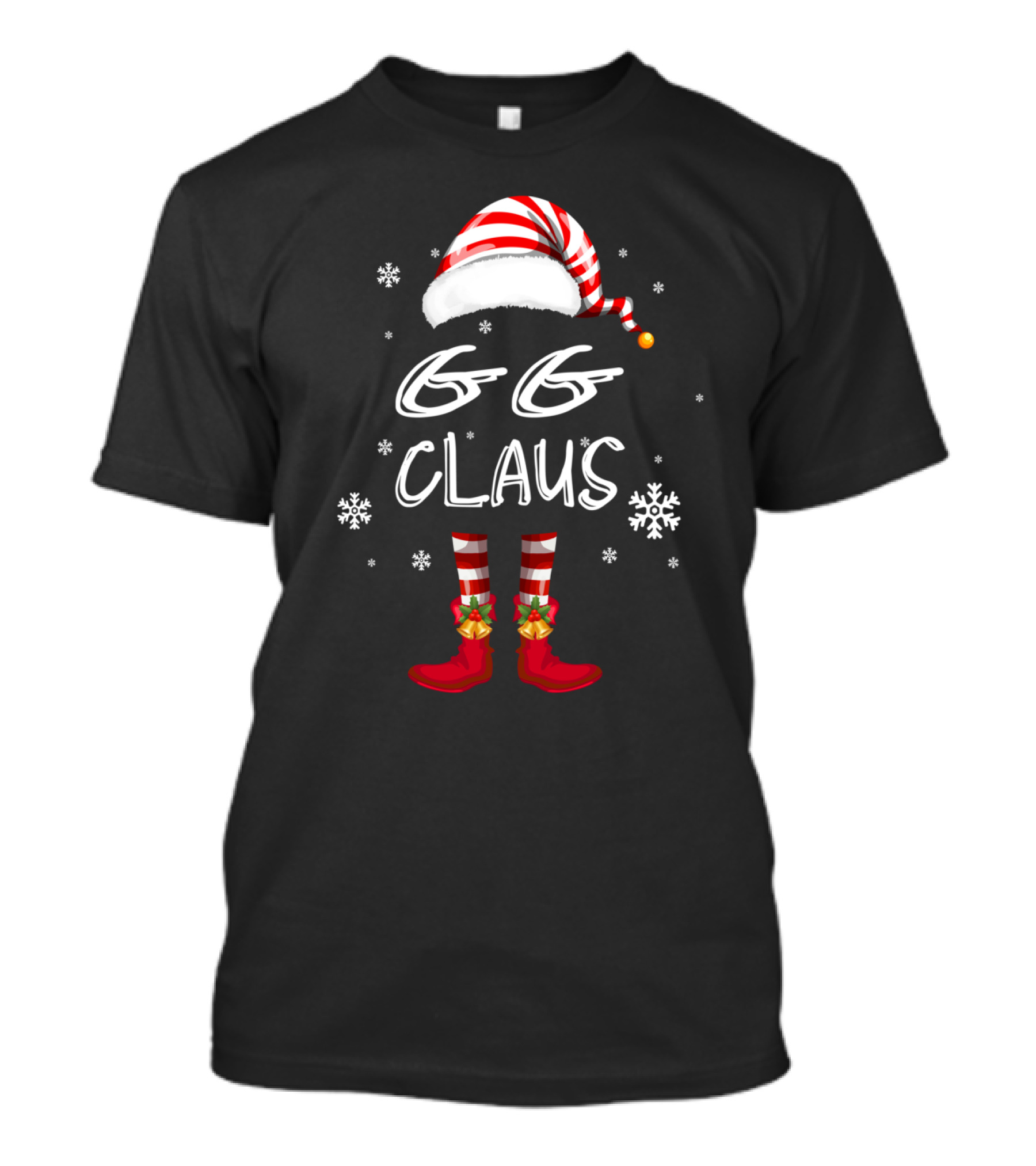 Gg Claus Christmas Red Shoes Candy Cane Hat T-Shirt