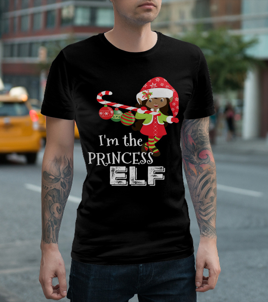 I'm The Princess Elf Christmas Candy Cane Ornaments T-Shirt