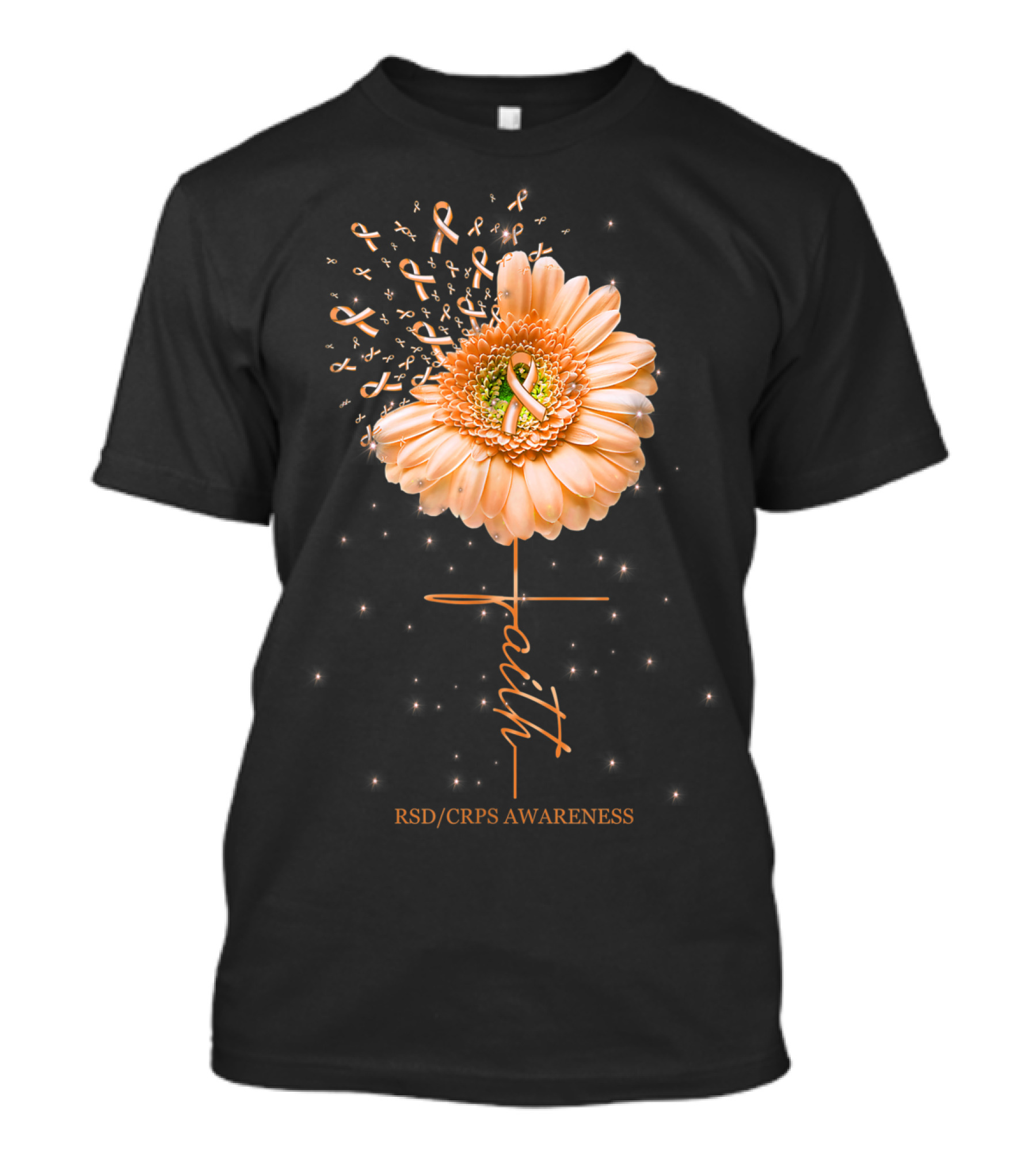 RSD CRPS Awareness Faith Ribbon Daisy Flower T-Shirt