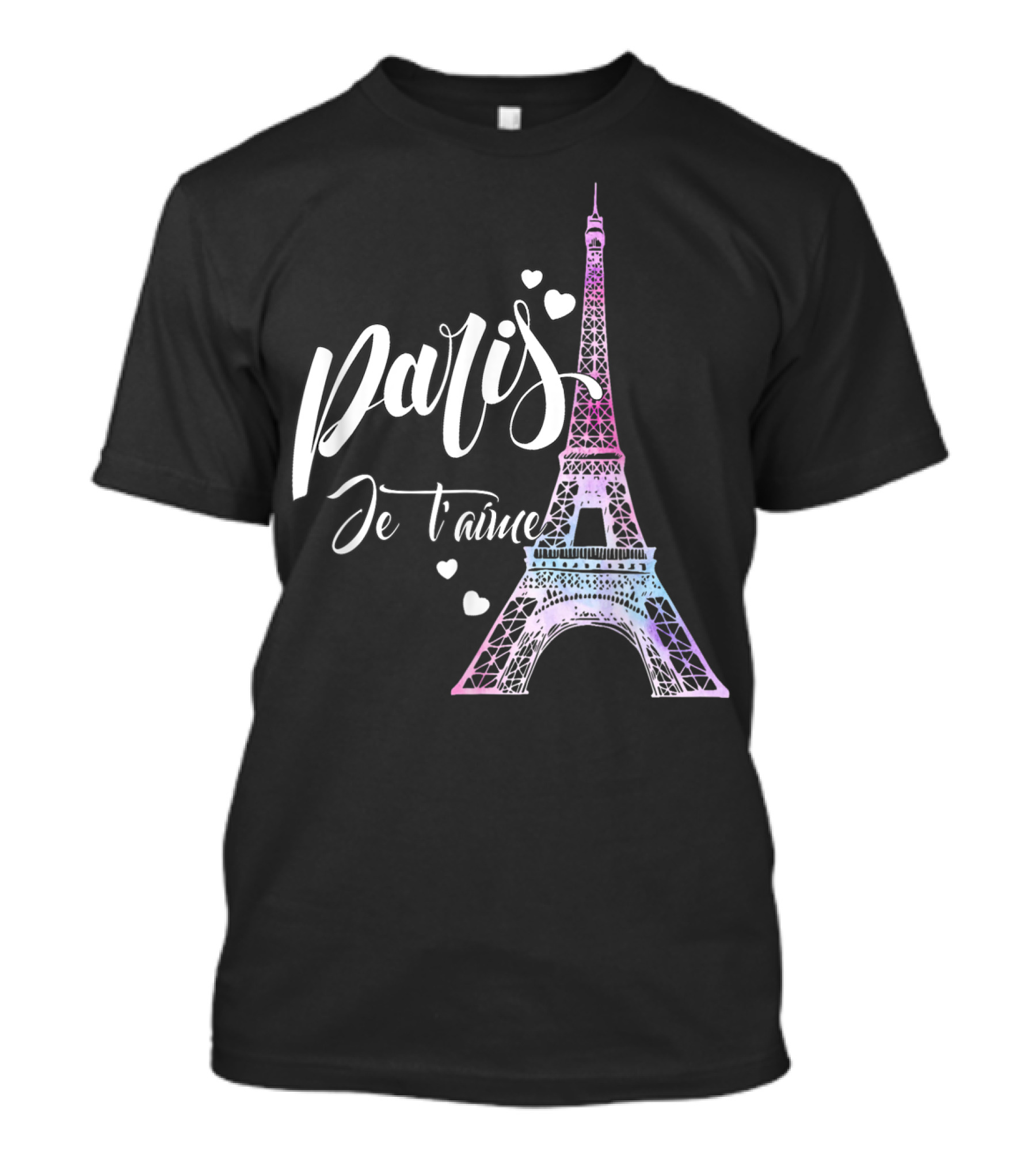 Paris Je T'aime Eiffel Tower Hearts T-Shirt