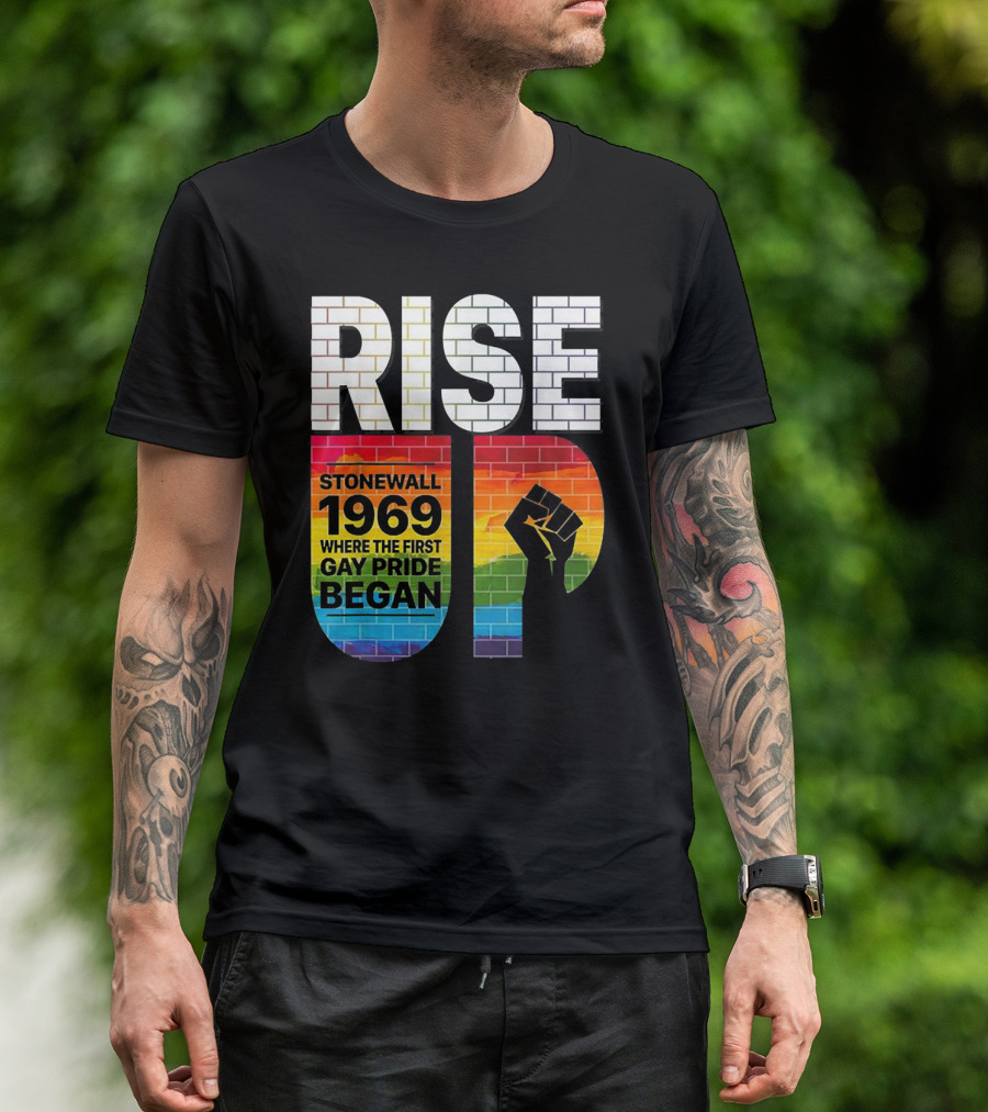 RISE UP Stonewall 1969 Where The First Gay Pride Began 50th NYC T-Shirt