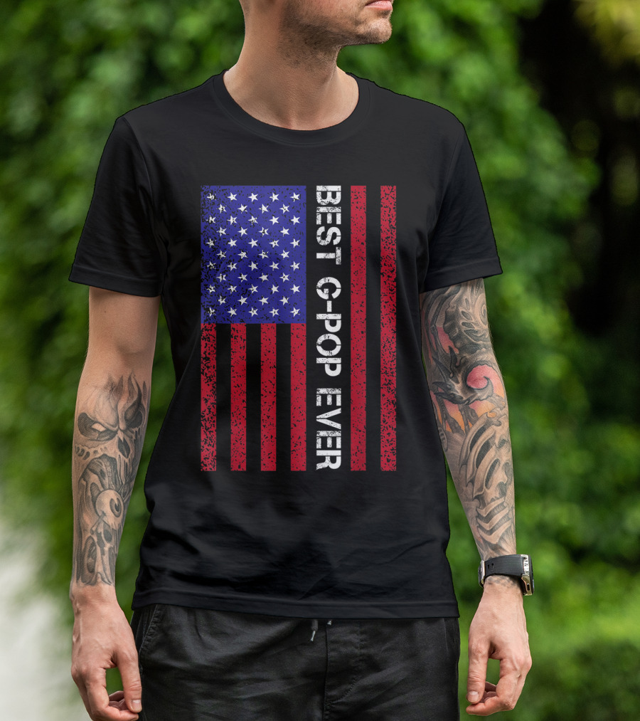 Best G-Pop Ever American Flag Father's Day T-Shirt