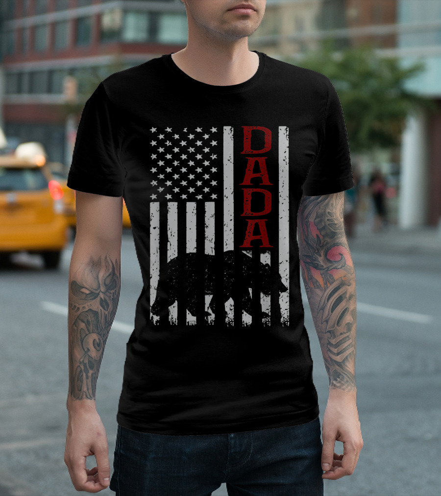 American Flag Dada Bear Silhouette T-Shirt