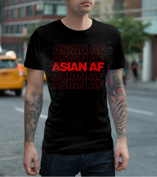 Asian AF Bold Red Text Nostalgic Pride Thank You Bag T-Shirt