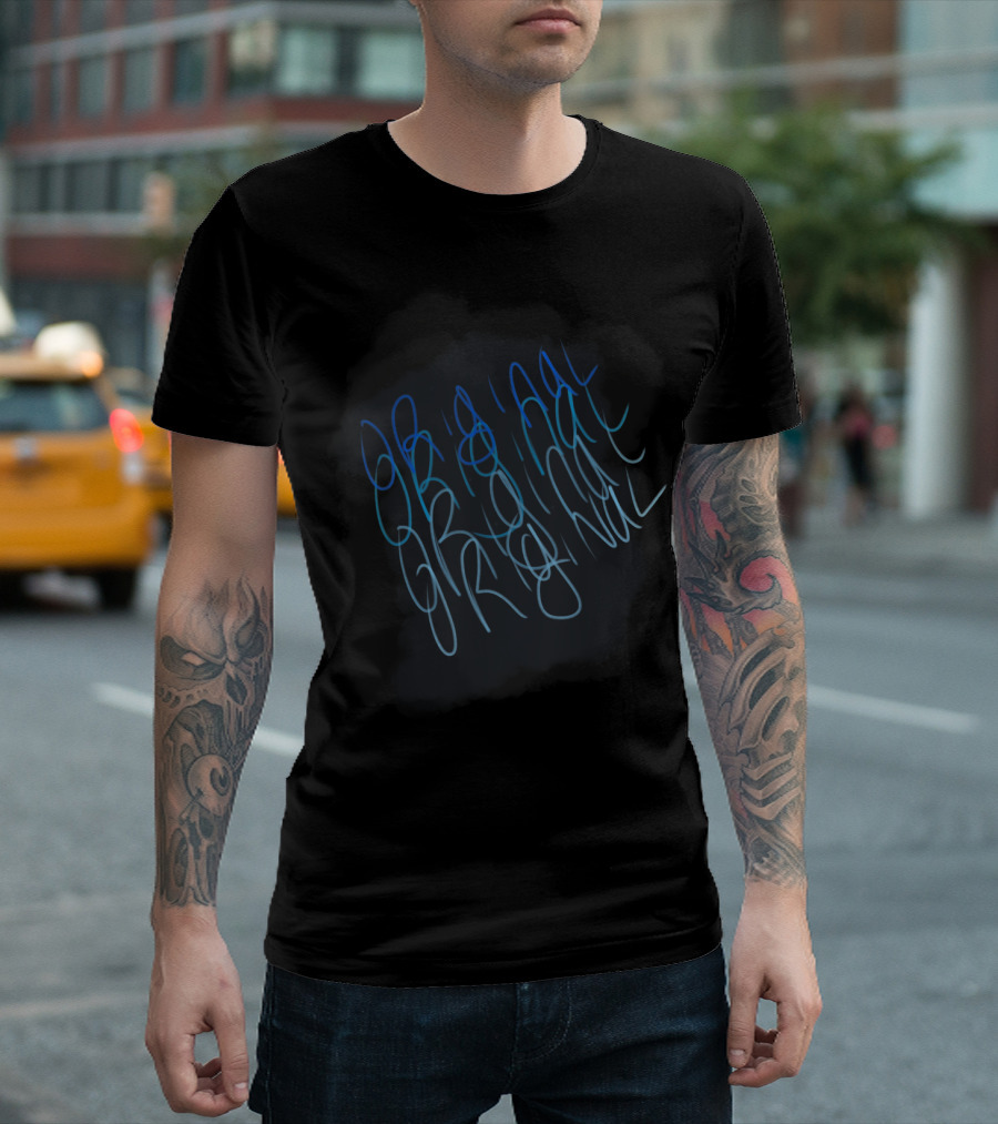Be Original Handwritten Style Text In Blue T-Shirt