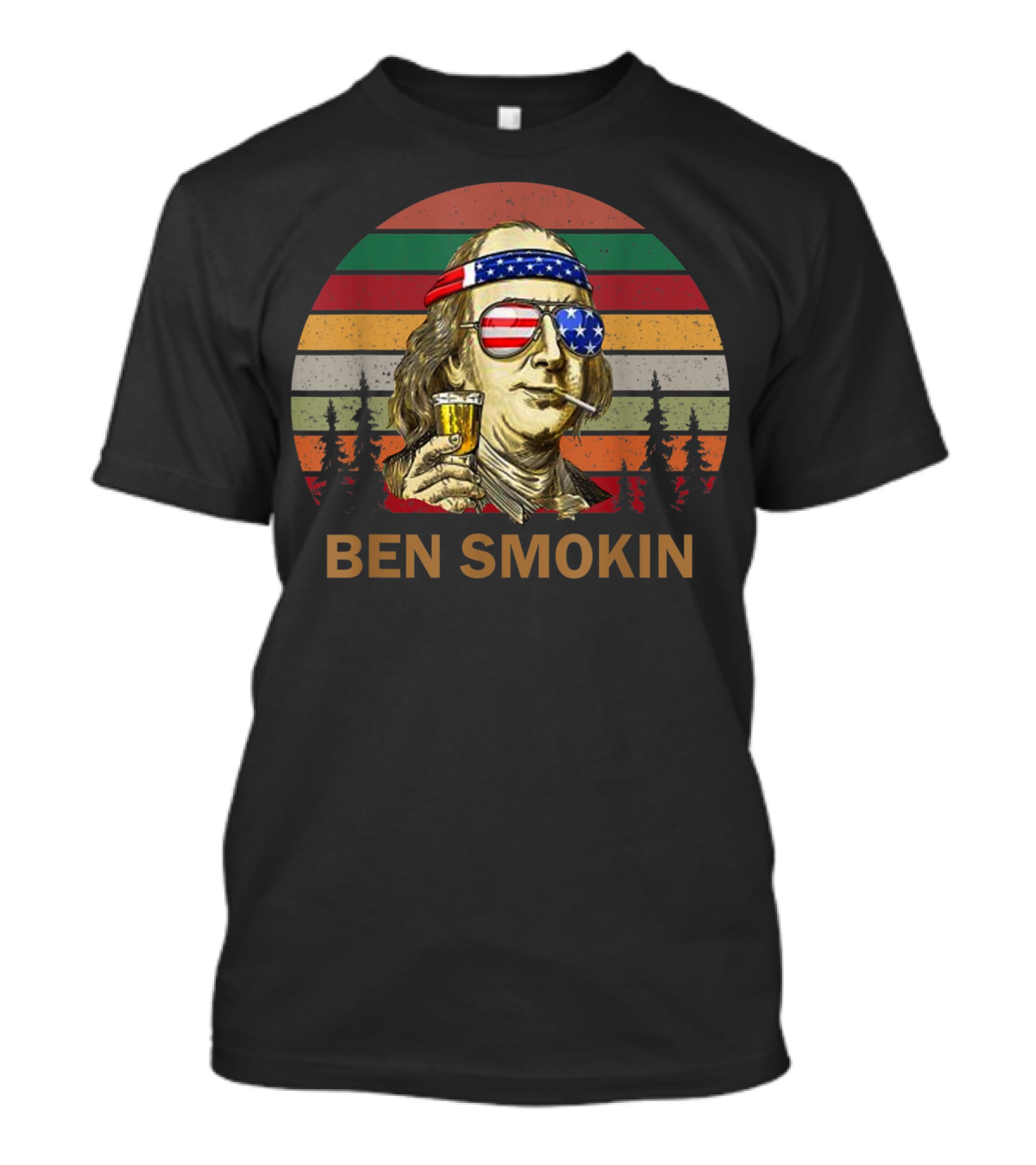 Ben Smokin Benjamin Franklin Patriotic T-Shirt