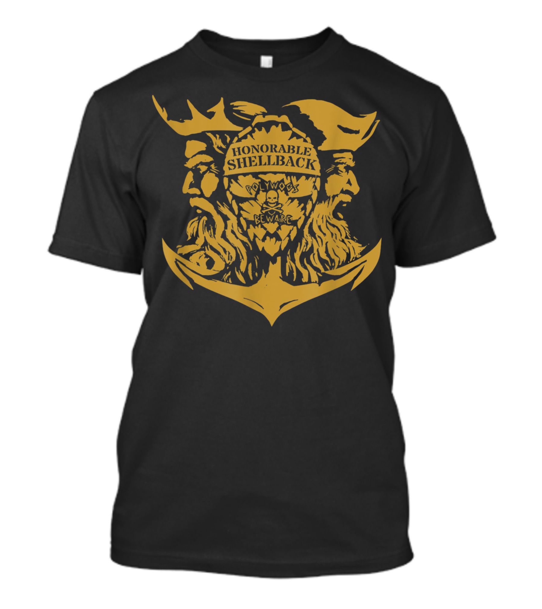 Honorable Shellback Davy Jones Beware Navy Anchors T-Shirt