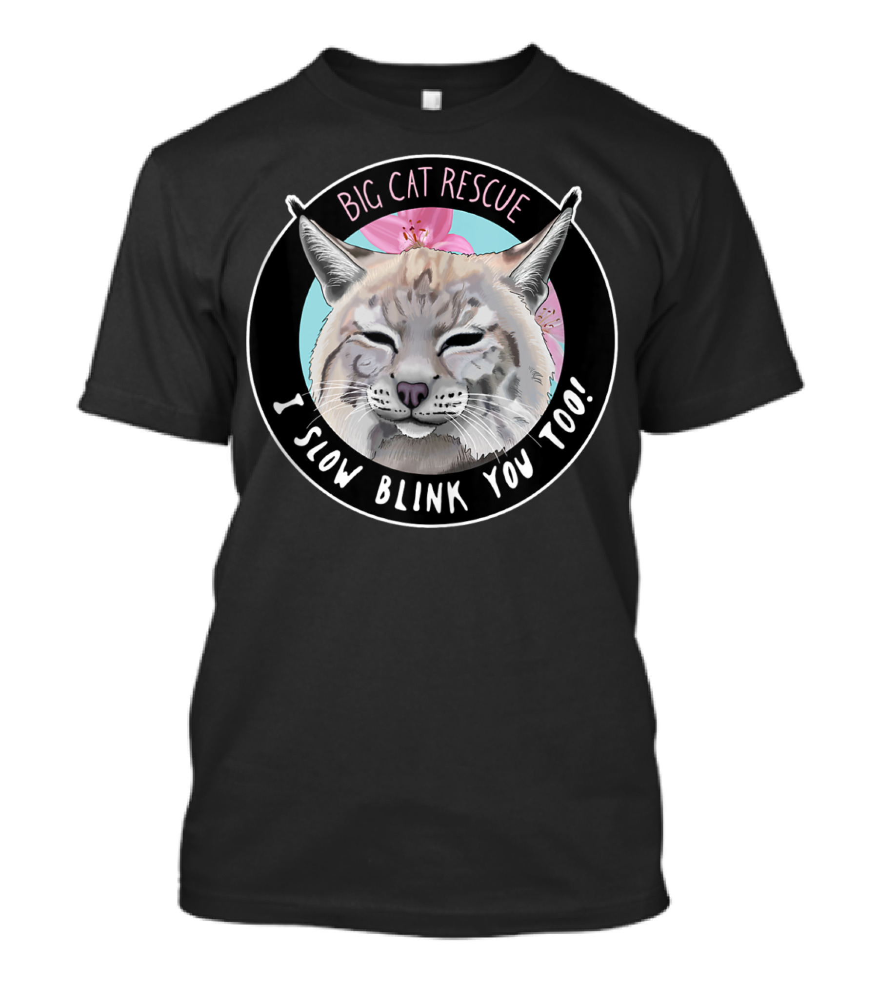 Big Cat Rescue I Slow Blink You Too Feline Face T-Shirt