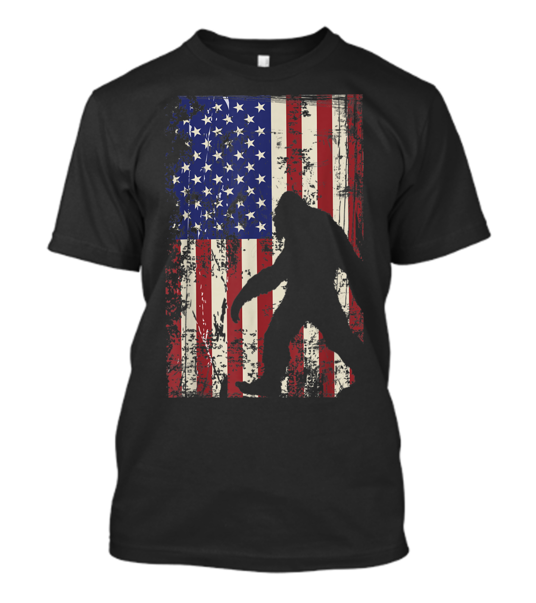 Bigfoot American Flag 4th Of July Patriot T-Shirt