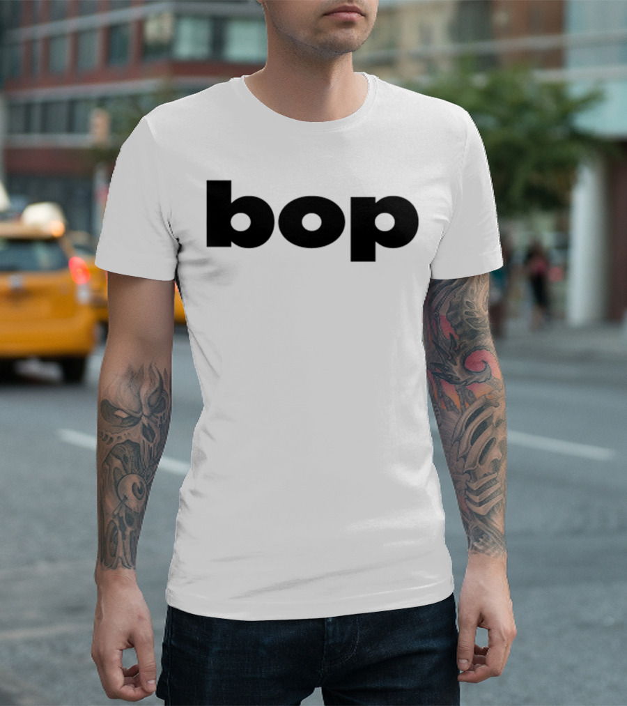Bop T Black Minimalist Text T-Shirt