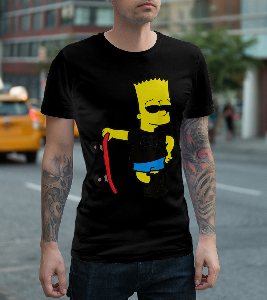 Bsbct Before Crayons Tattoos Bart Skateboard T-Shirt