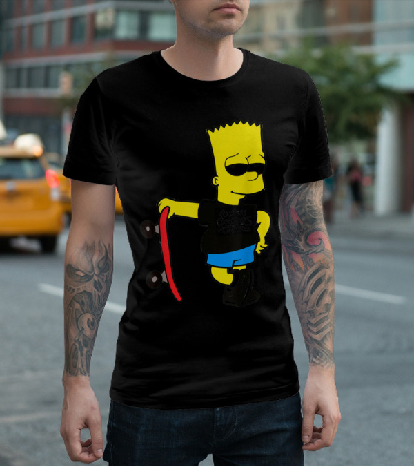 Bsbct Before Crayons Tattoos Bart Skateboard T-Shirt