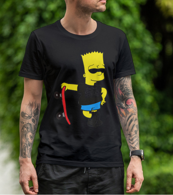 Bsbct Before Crayons Tattoos Bart Skateboard T-Shirt